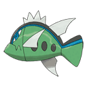 An image of the Pokemon Basculin Blue-Striped Form #550 in the Pokedex