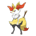 An image of the Pokemon Braixen #654 in the Pokedex