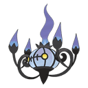An image of the Pokemon Chandelure #609 in the Pokedex