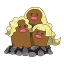 An image of the Pokemon Dugtrio Alolan Form #51 in the Pokedex