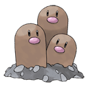 An image of the Pokemon Dugtrio #51 in the Pokedex
