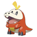 An image of the Pokemon Fuecoco #909 in the Pokedex