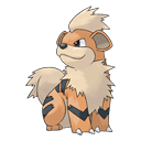 An image of the Pokemon Growlithe #58 in the Pokedex