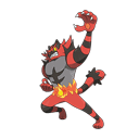 An image of the Pokemon Incineroar #727 in the Pokedex