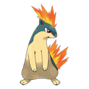 An image of the Pokemon Quilava #156 in the Pokedex