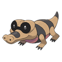 An image of the Pokemon Sandile #551 in the Pokedex