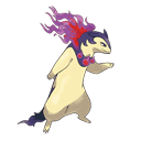 An image of the Pokemon Typhlosion Hisuian Form #157 in the Pokedex