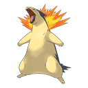 An image of the Pokemon Typhlosion #157 in the Pokedex