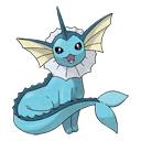 An image of the Pokemon Vaporeon #134 in the Pokedex